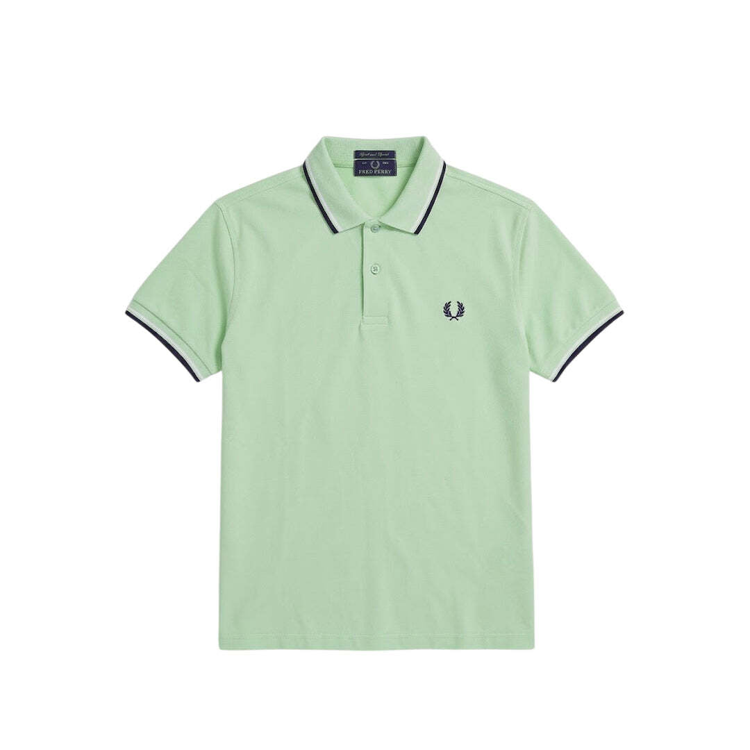 Fred Perry Light & Stretch Polo Shirt Mint Green Twin Tipped Men's Large 42