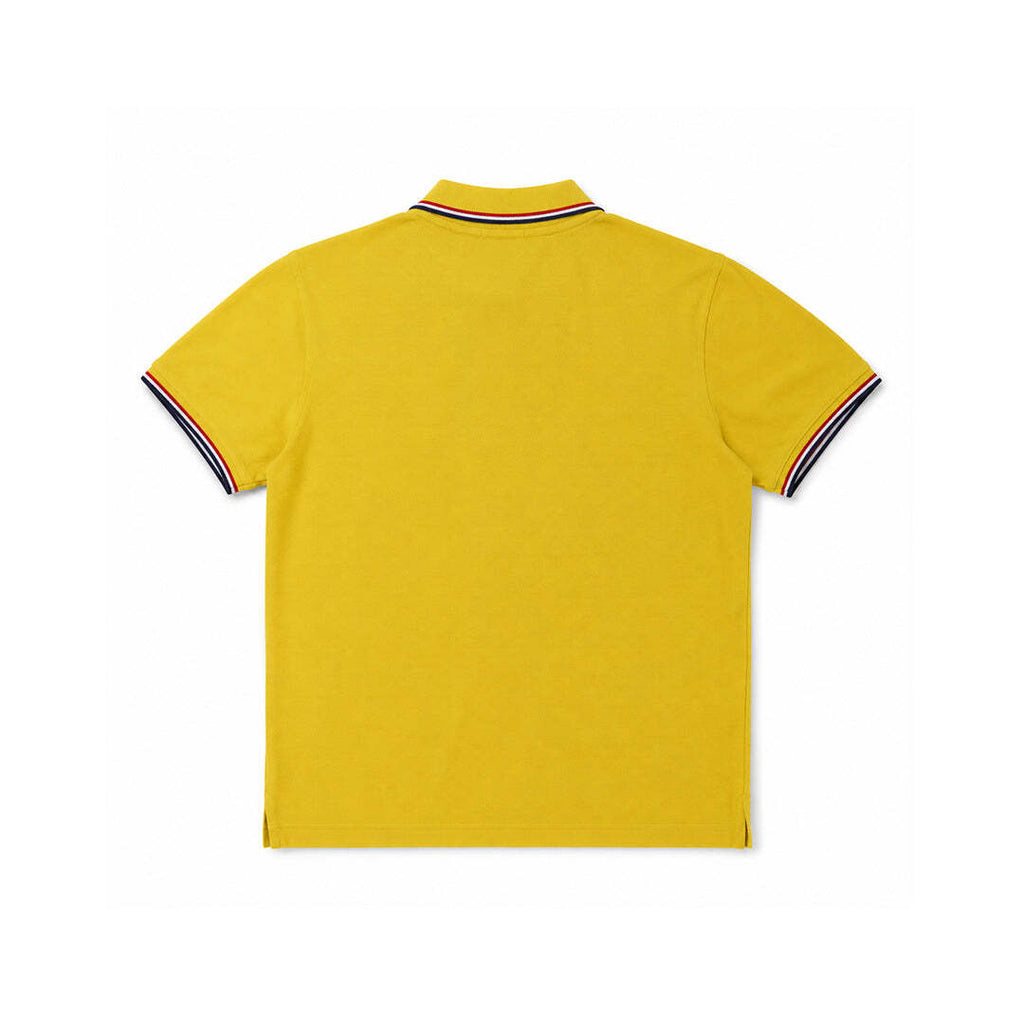 Moncler Yellow Polo Shirt Men's Medium Cotton Piqué Logo Patch Short Sleeve