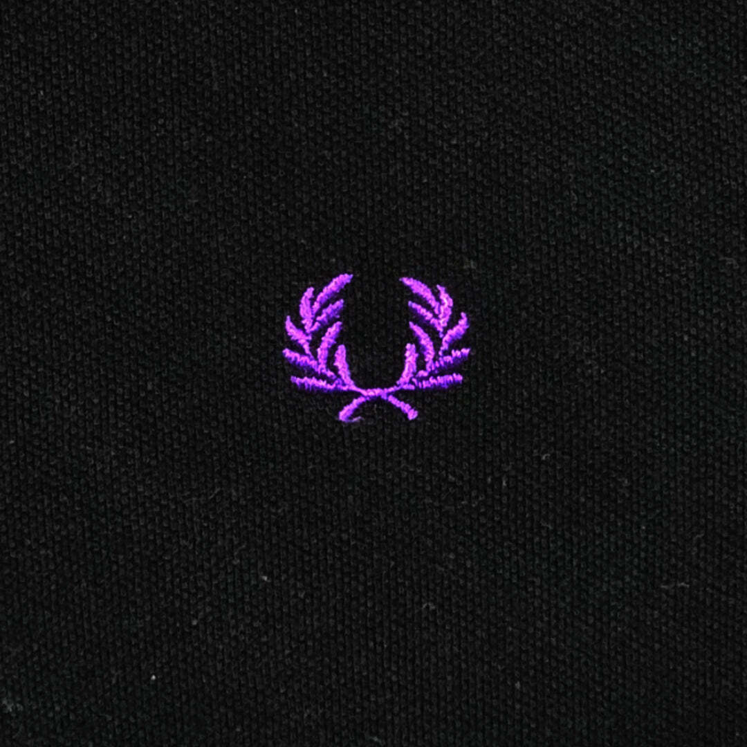 Fred Perry Black Twin Tipped Polo Shirt Purple Trim Men's L