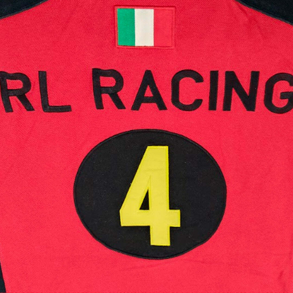 Polo Ralph Lauren RL Racing Italia Da Corsa Polo Shirt Red Black Custom Fit Medium