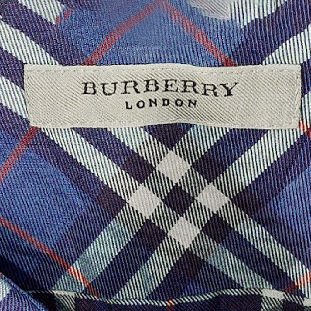 Burberry London Blue Nova Check Plaid Cotton Shirt Medium Men's