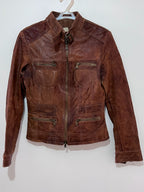 Leather Biker Jacket Masterpelle size, (S)