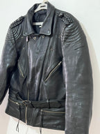 Leather Biker Jacket Size,(M)