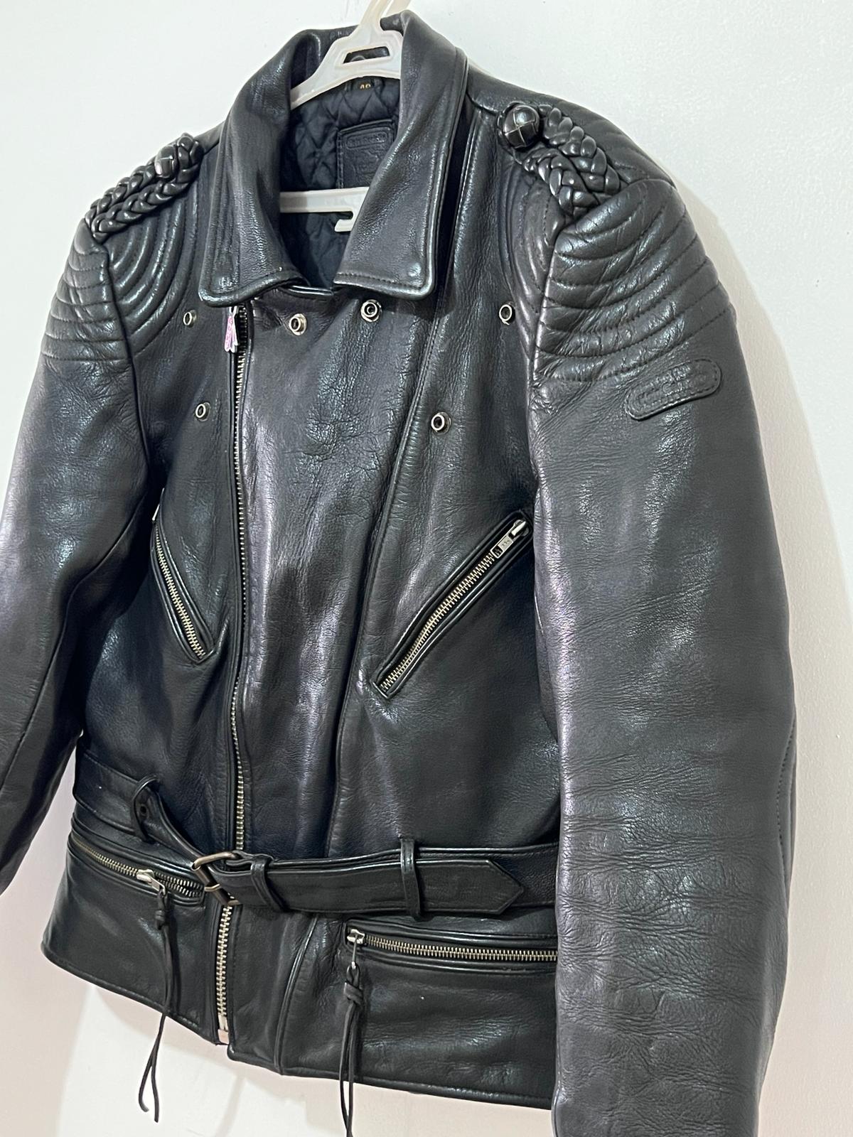 Leather Biker Jacket Size,(M)