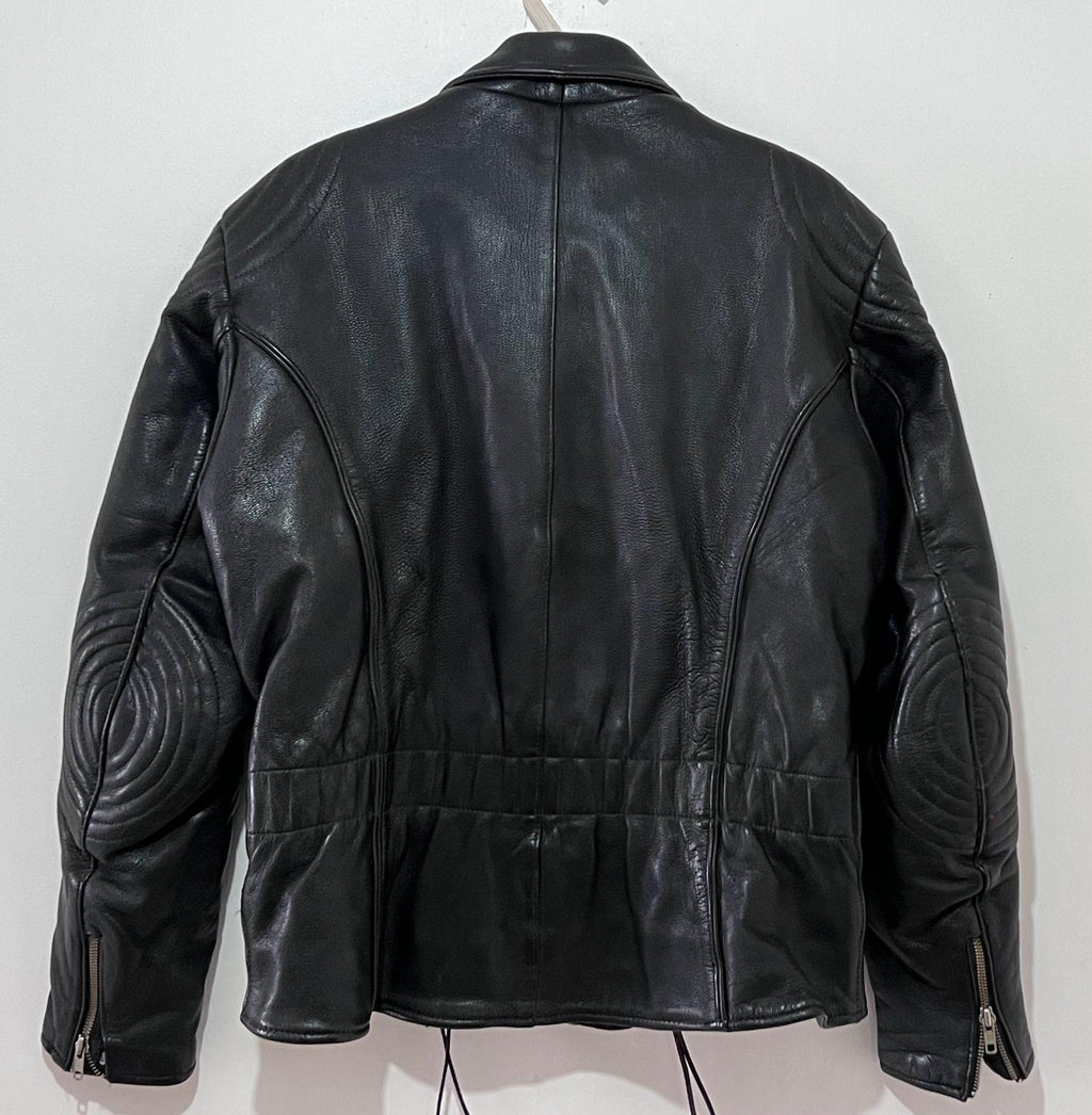 Leather Biker Jacket Size,(M)
