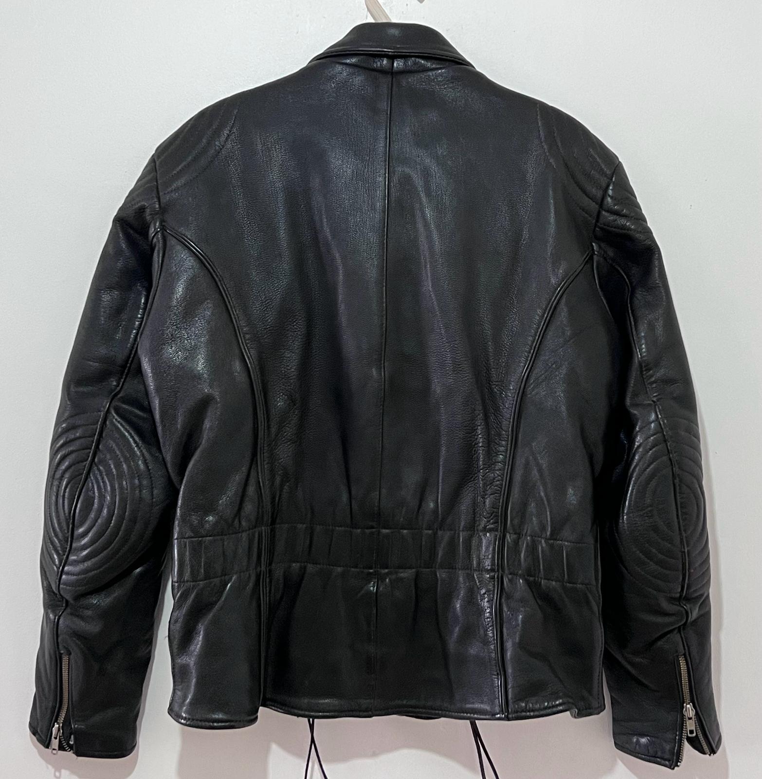 Leather Biker Jacket Size,(M)