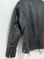 Leather Biker Jacket Size,(M)