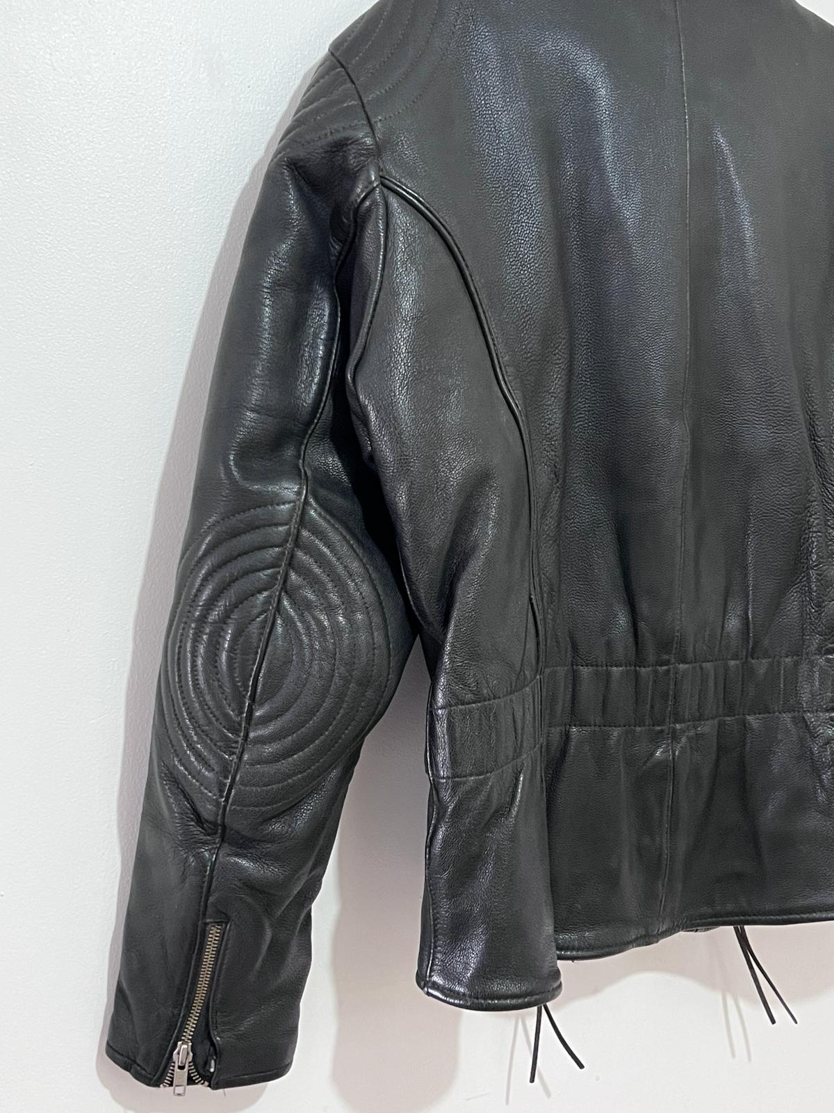 Leather Biker Jacket Size,(M)