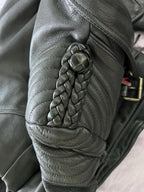 Leather Biker Jacket Size,(M)