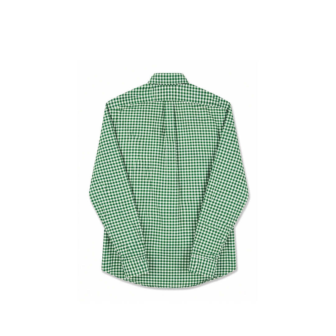 Ralph Lauren Slim Fit Stretch Oxford Green Gingham Check Shirt Men's Medium