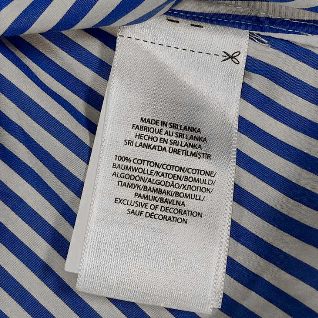 Polo Ralph Lauren Button Down Slim Fit Blue White Striped Oxford Shirt Women's XL