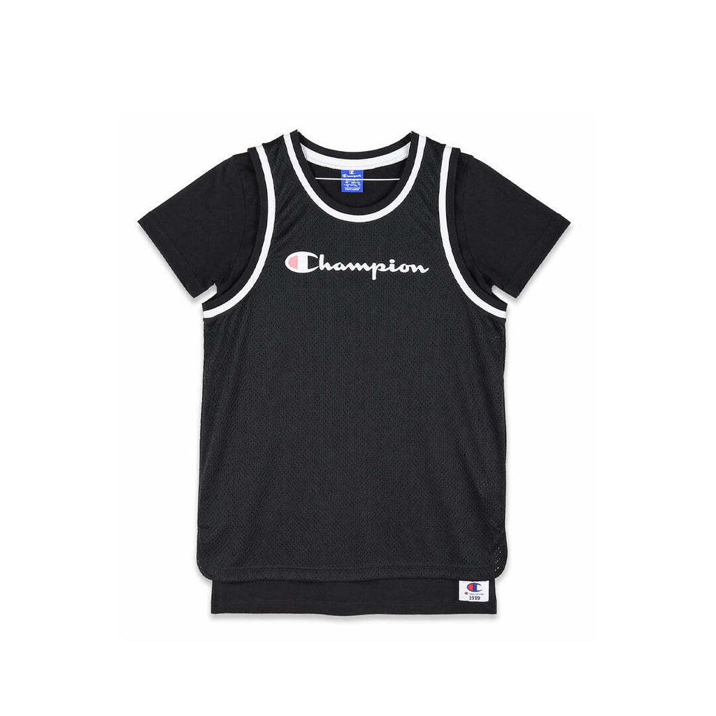 Champion 1919 Black Mesh Basketball Tank Top Jersey Medium Unisex