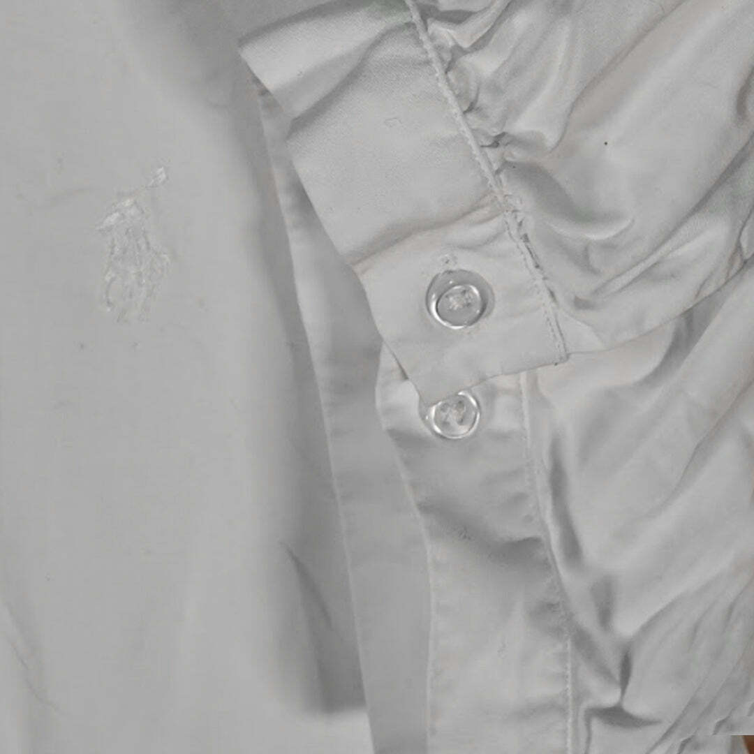 Ralph Lauren Sport Women's White Cotton Cap Sleeve Button Shirt Size 14 Large