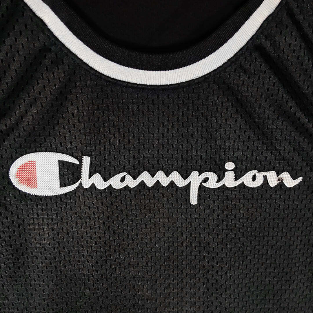 Champion 1919 Black Mesh Basketball Tank Top Jersey Medium Unisex