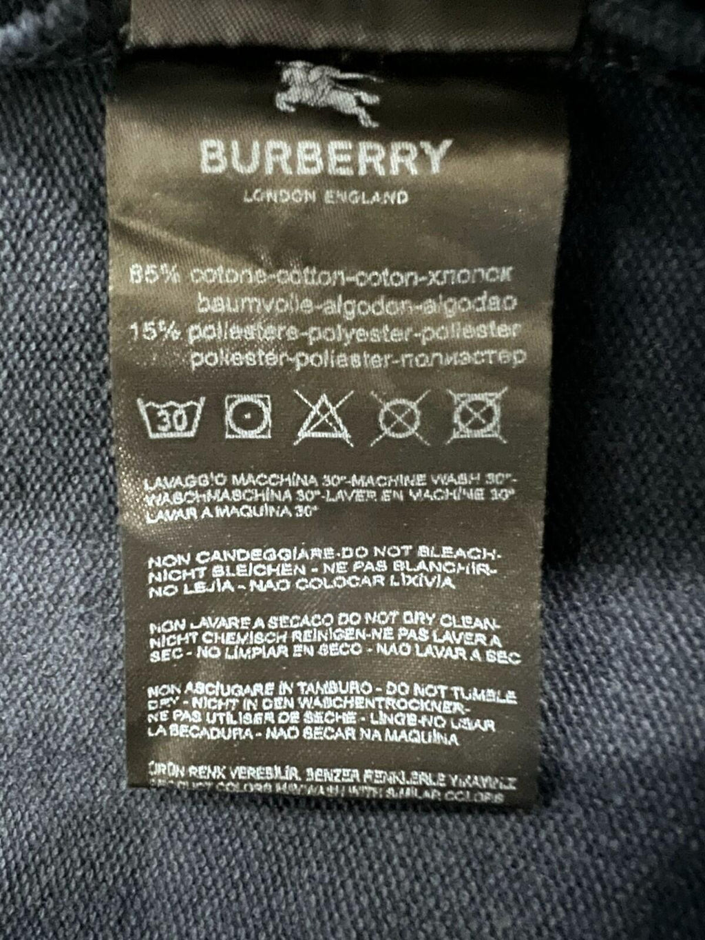 Burberry London England Navy Zip Up Track Jacket XXL Embroidered Logo Cotton