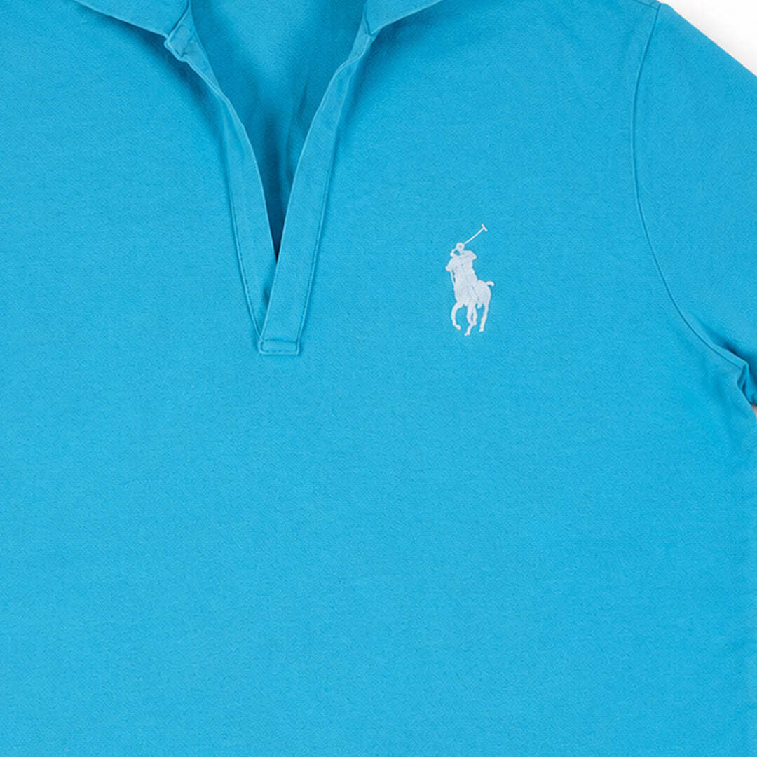 Ralph Lauren Sport Women's Polo Shirt Blue Cotton Pony Logo Size L