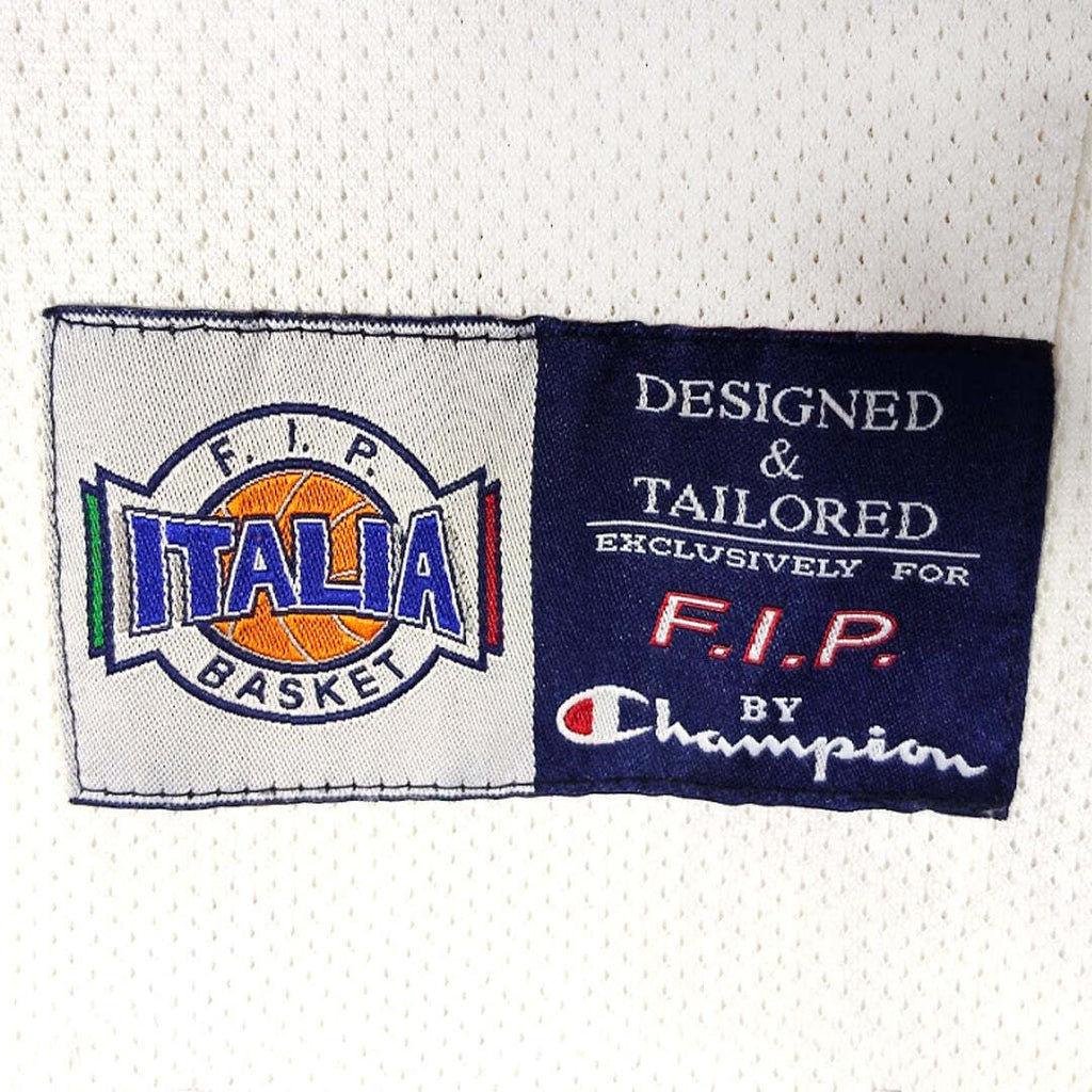 Champion F.I.P. Italia Basket No.10 Basketball Jersey White Blue XL Unisex Made in Italy