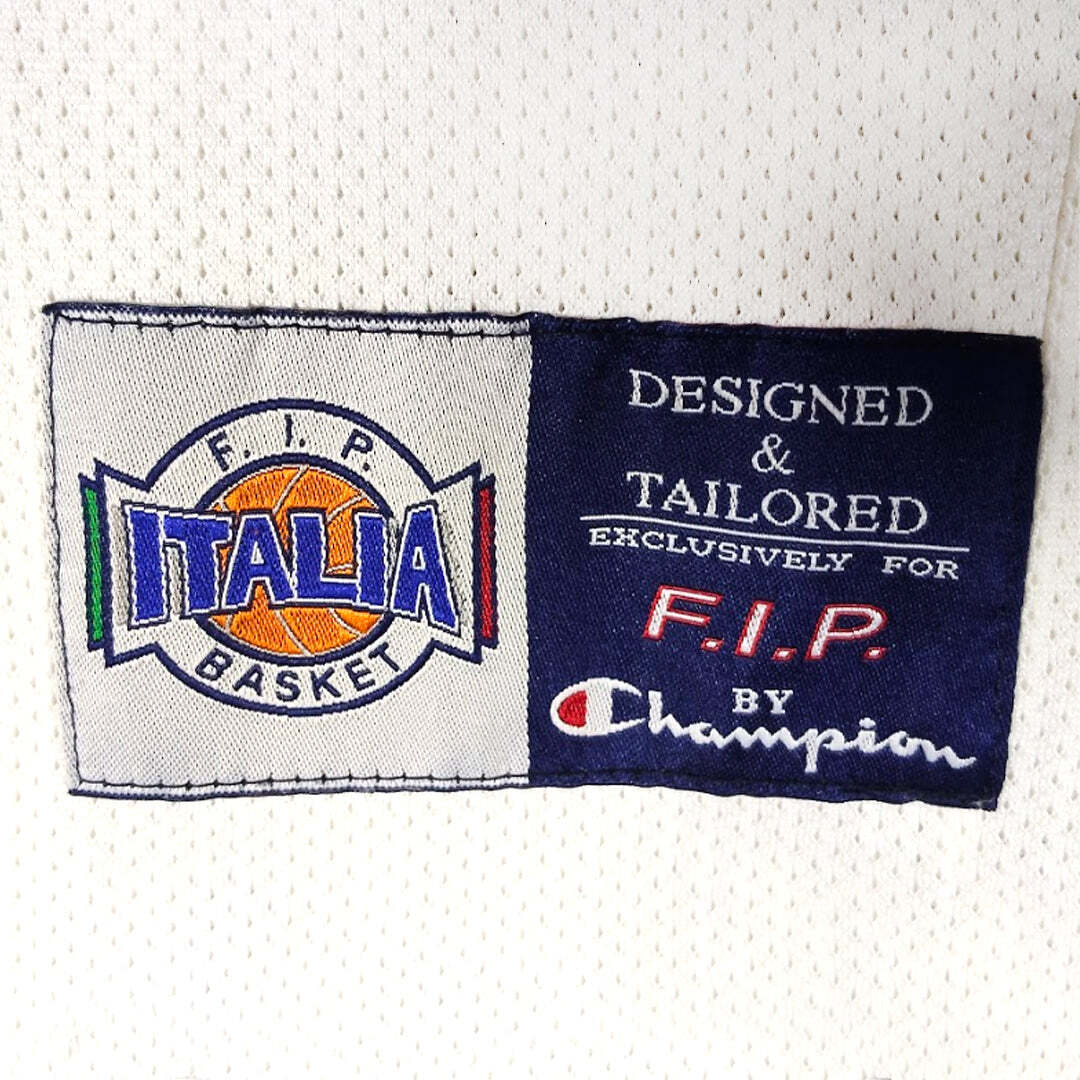 Champion F.I.P. Italia Basket No.10 Basketball Jersey White Blue XL Unisex Made in Italy
