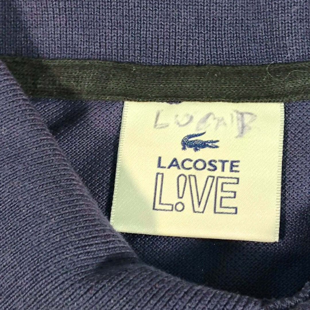 Lacoste L!VE Navy Graphic Polo Shirt Men's XXL Cotton PH1434