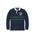Polo by Ralph Lauren Custom Fit Navy Rugby Shirt with Green Stripes and Crest, M