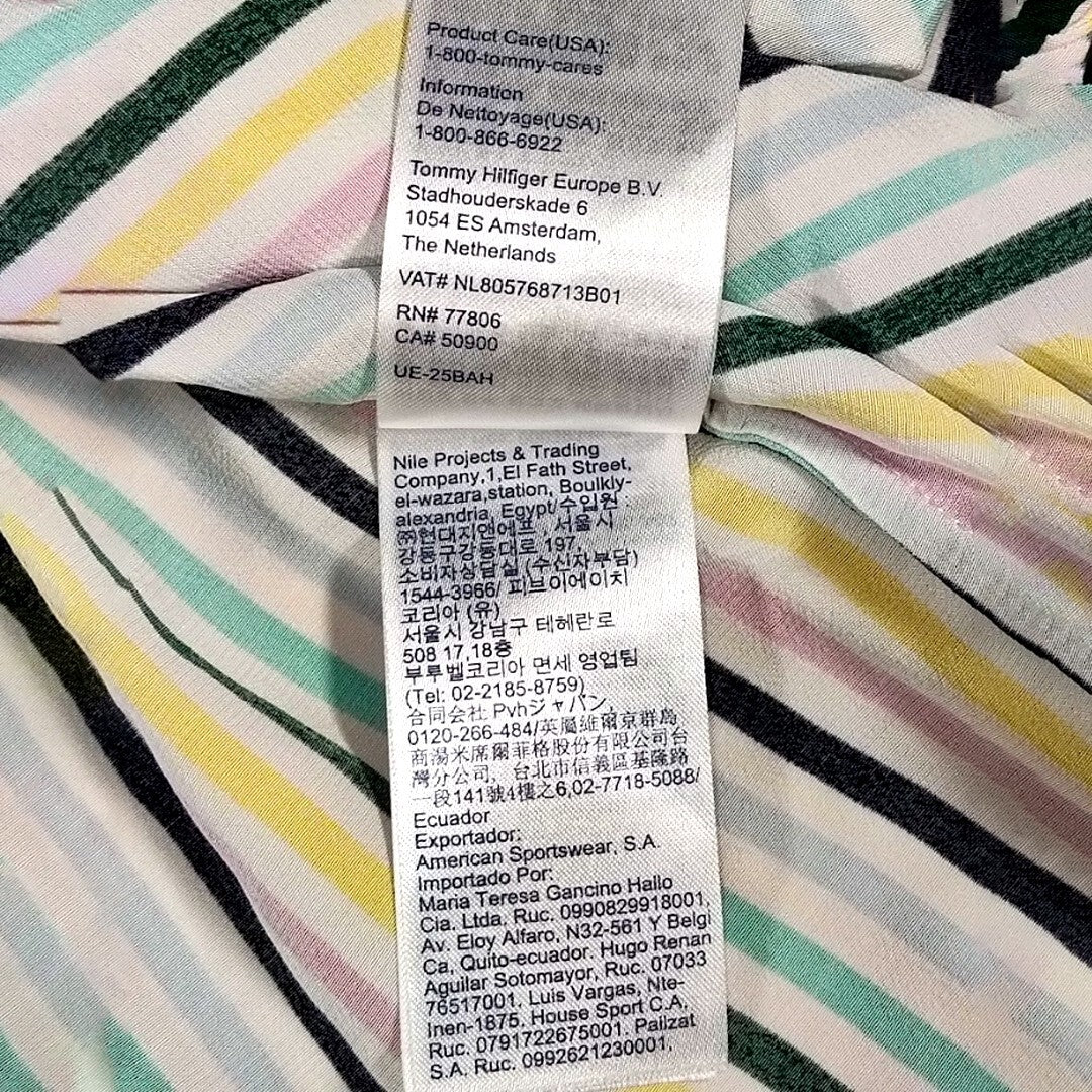 Tommy Hilfiger Women's Multicolor Stripe Viscose Button Shirt Size 10