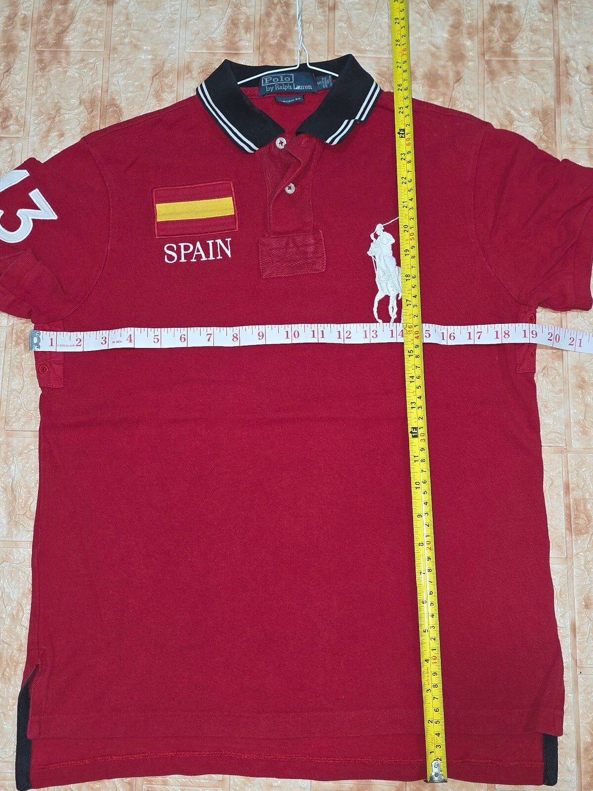 Polo Ralph Lauren Custom Fit Big Pony Spain 43 Polo Shirt Burgundy Size S