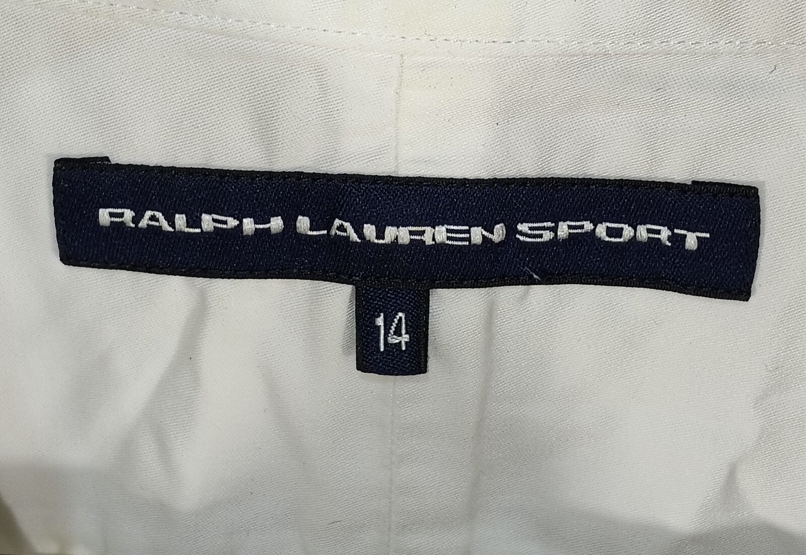 Ralph Lauren Sport Women's White Cotton Cap Sleeve Button Shirt Size 14 Large