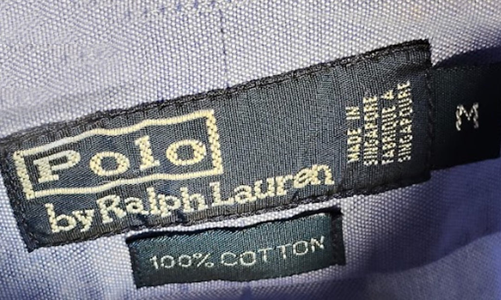 Vintage Polo Ralph Lauren Blue Oxford Button Down Shirt Men's Medium