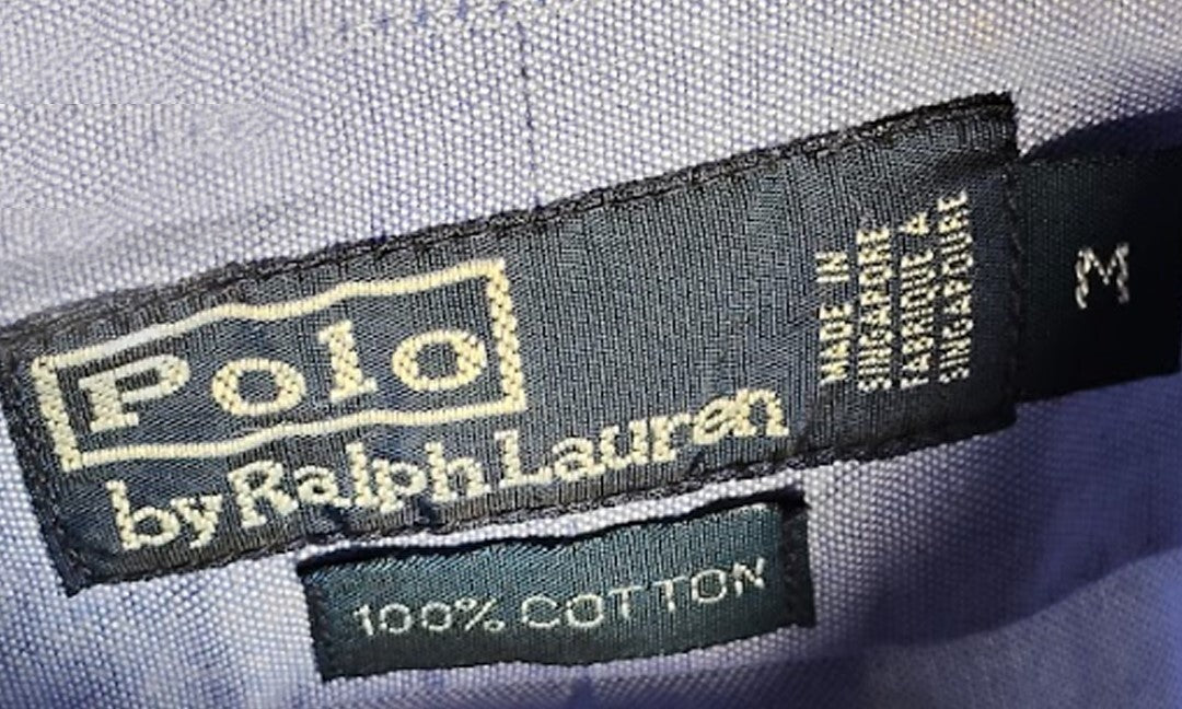 Vintage Polo Ralph Lauren Blue Oxford Button Down Shirt Men's Medium