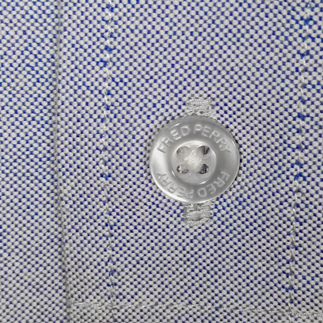 Fred Perry Oxford Button Down Shirt Light Blue Long Sleeve Laurel Logo Men's Large