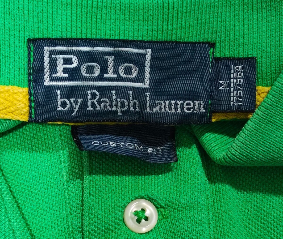 Polo Ralph Lauren USA Flag Big Pony Green Custom Fit Unisex Polo Shirt Size Medium