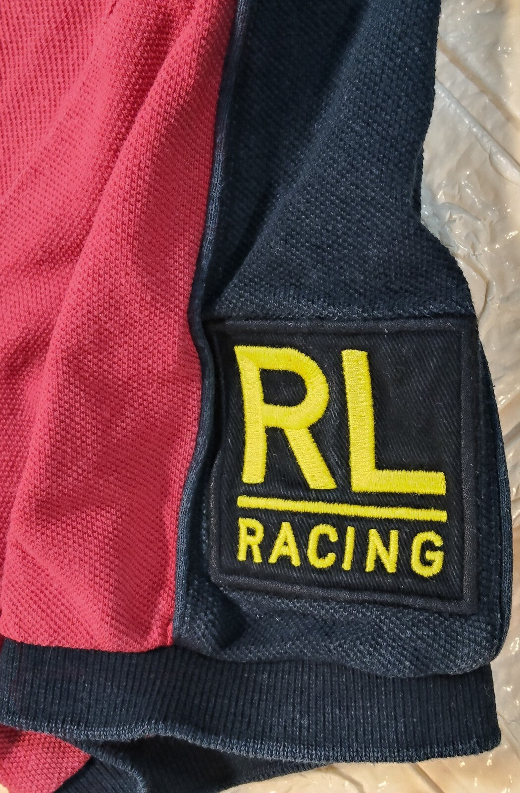 Polo Ralph Lauren RL Racing Italia Da Corsa Polo Shirt Red Black Custom Fit Medium