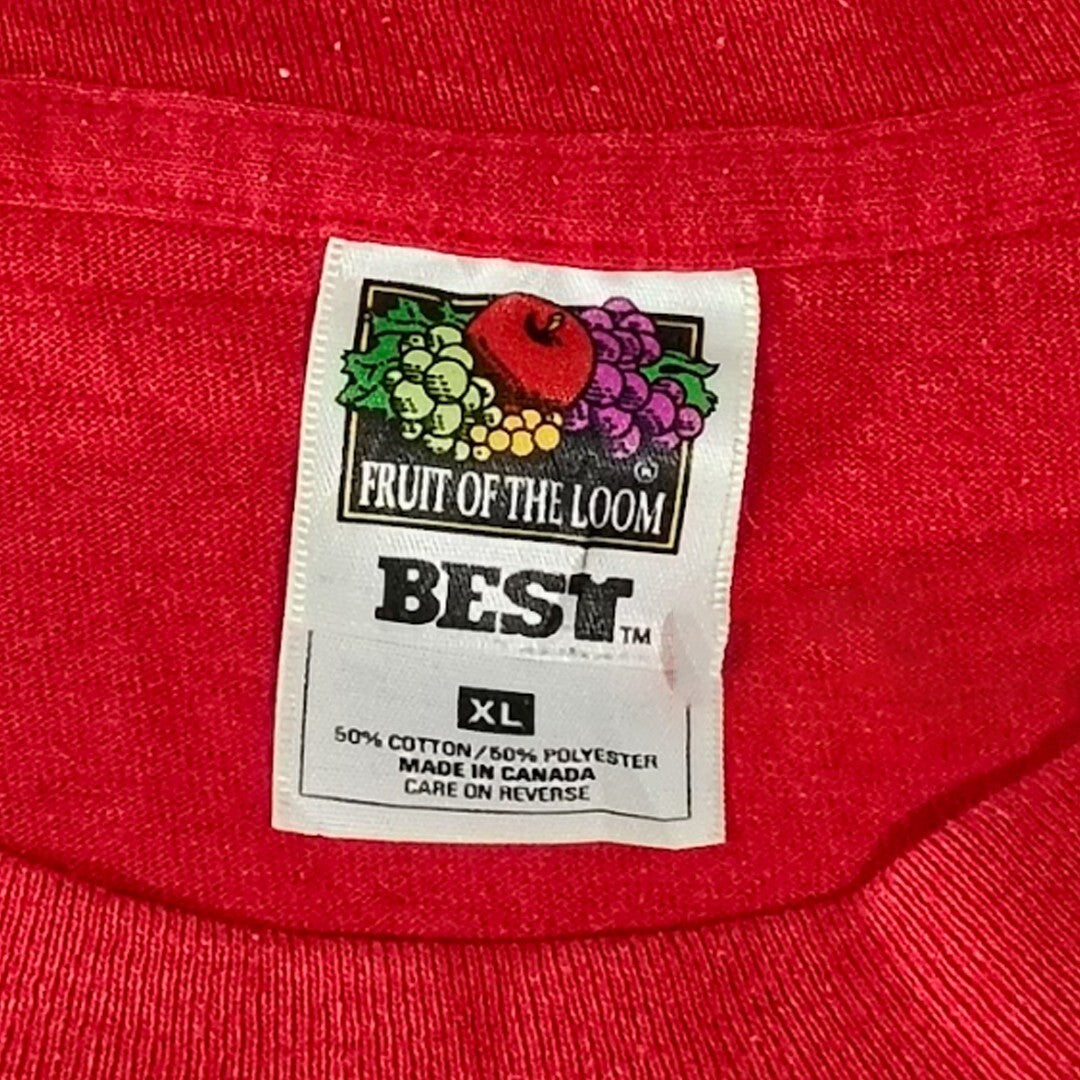 Vintage Single Stitch Fruit of the Loom Chartwell Tai Chi Graphic T-Shirt Red XL