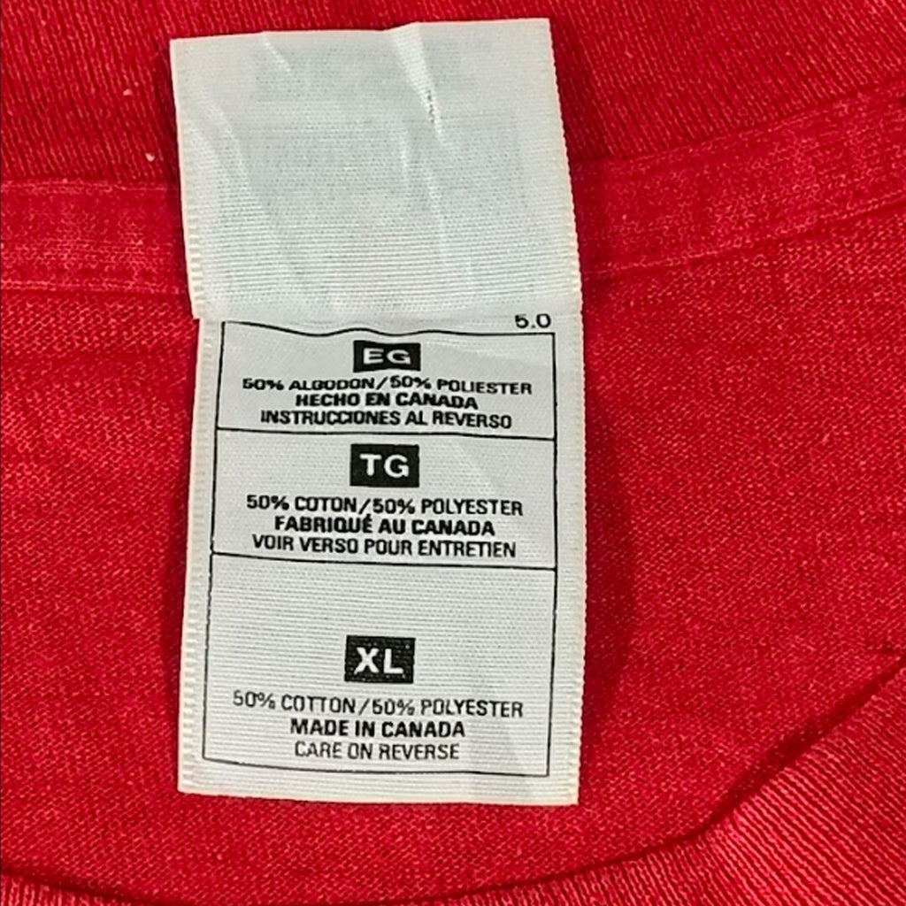 Vintage Single Stitch Fruit of the Loom Chartwell Tai Chi Graphic T-Shirt Red XL