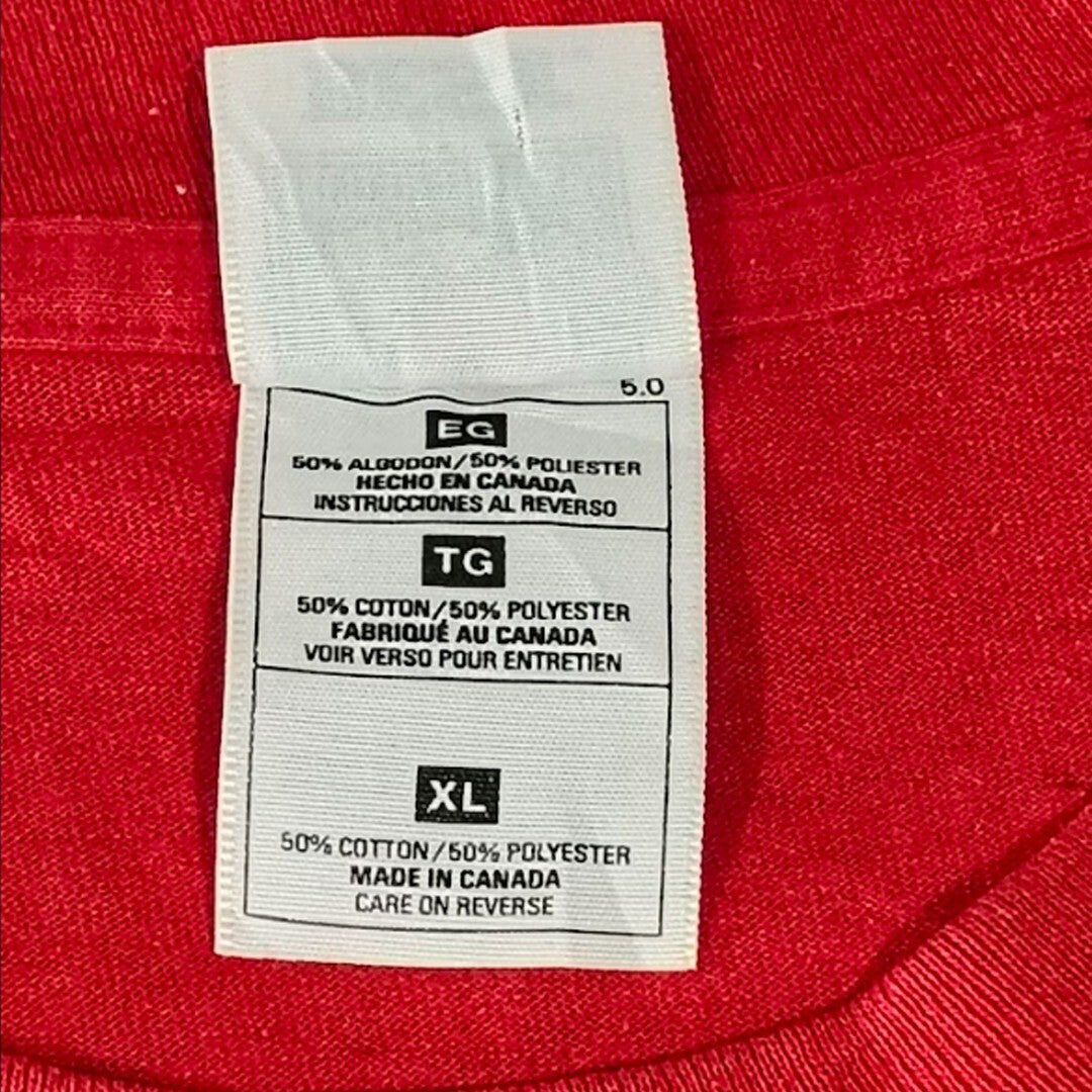 Vintage Single Stitch Fruit of the Loom Chartwell Tai Chi Graphic T-Shirt Red XL