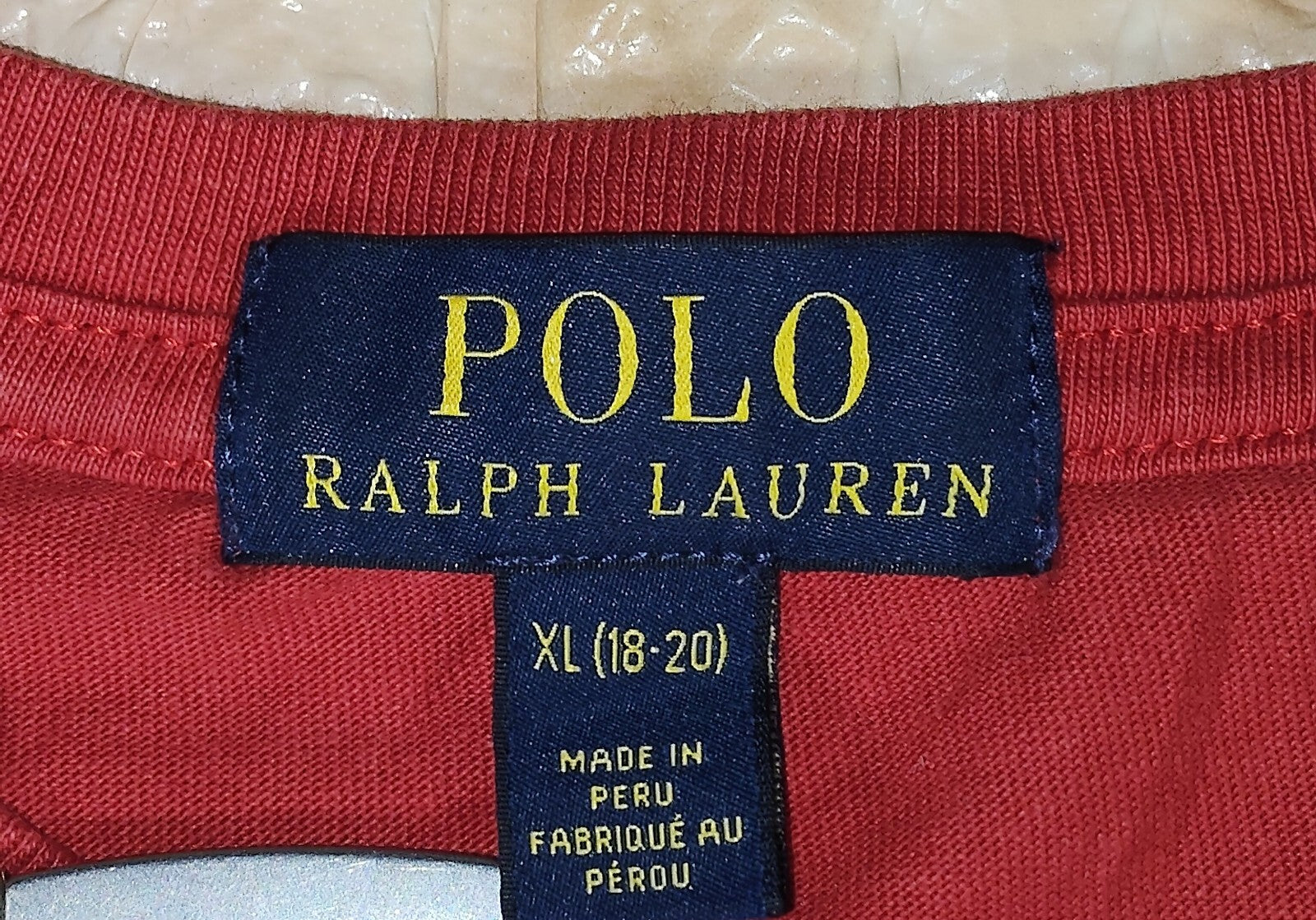 Polo Ralph Lauren Boys XL 18-20 Graphic T-Shirt Red Big Pony Print Crew Neck