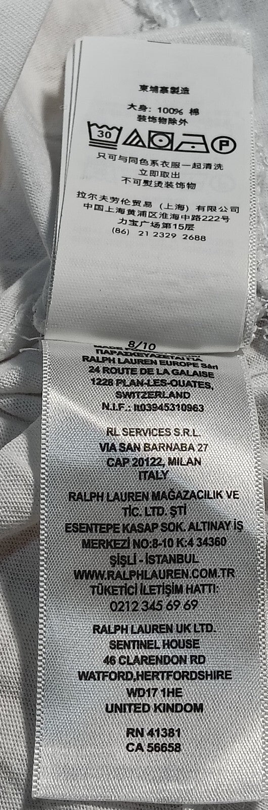 Polo Ralph Lauren Men’s White Custom Slim Fit T-Shirt XL Multi-Colour Pony