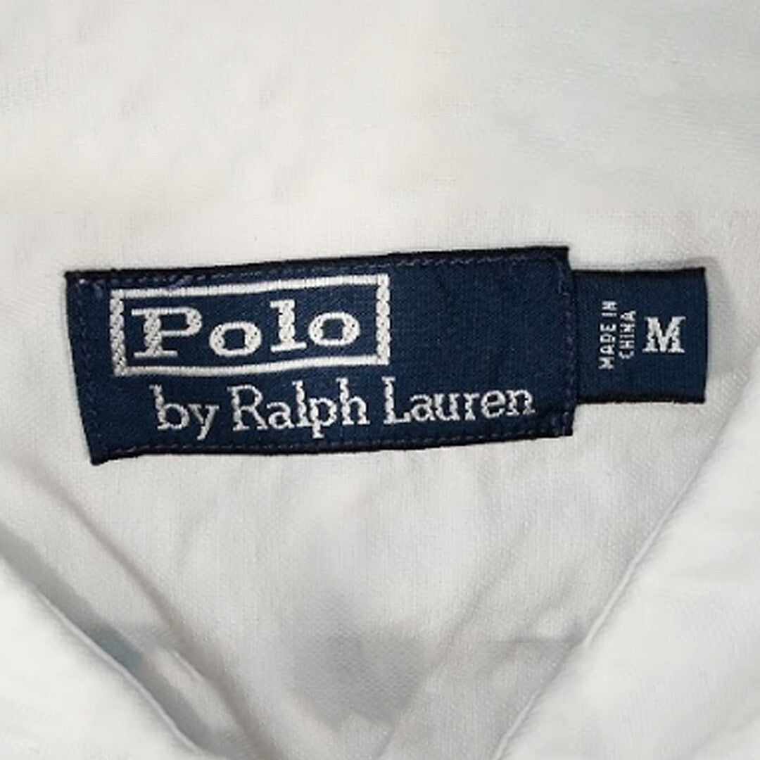 Vintage Polo Ralph Lauren Utility Shirt White Double Pocket Button Up Men's Medium