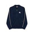 Burberry London England Navy Zip Up Track Jacket XXL Embroidered Logo Cotton