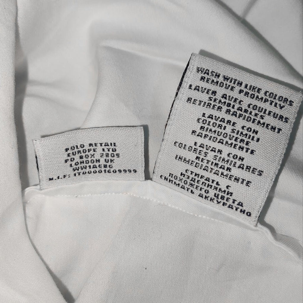 Ralph Lauren Sport Women's White Cotton Cap Sleeve Button Shirt Size 14 Large