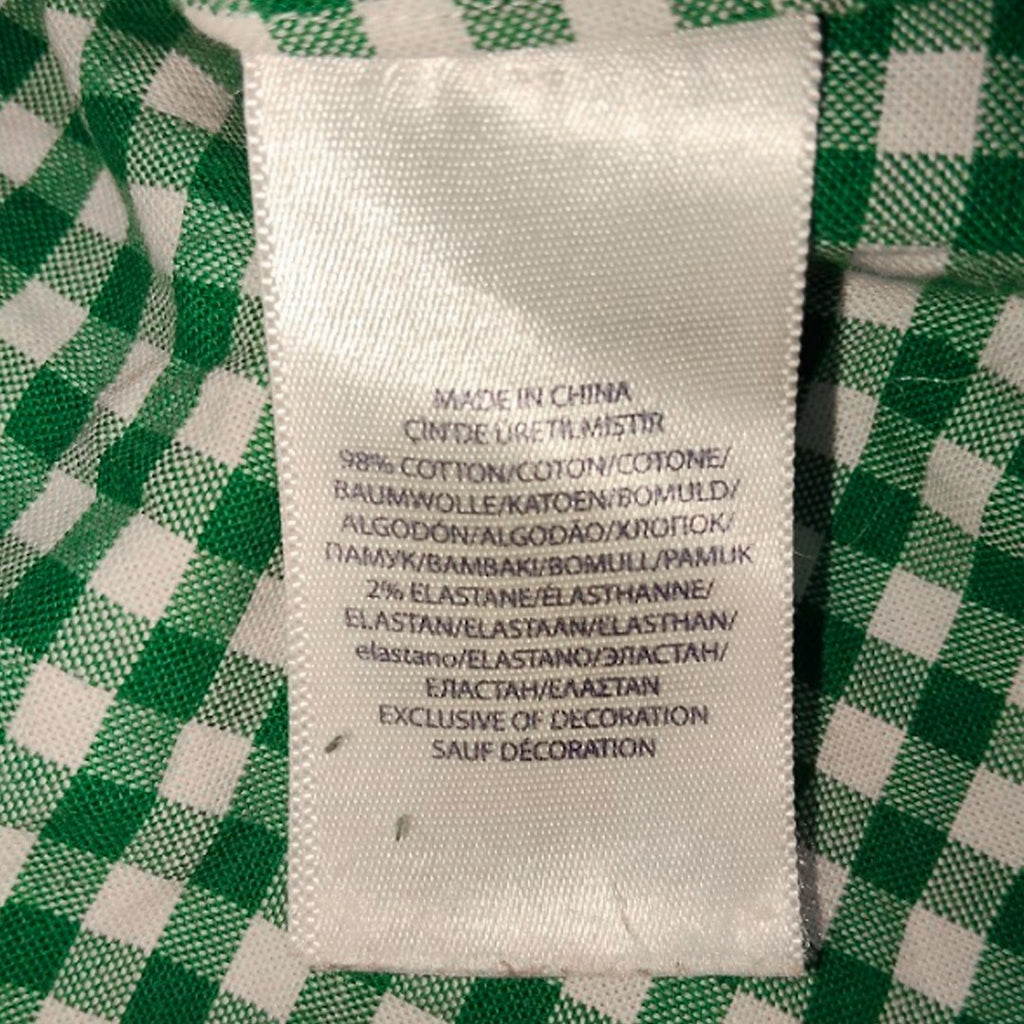 Ralph Lauren Slim Fit Stretch Oxford Green Gingham Check Shirt Men's Medium