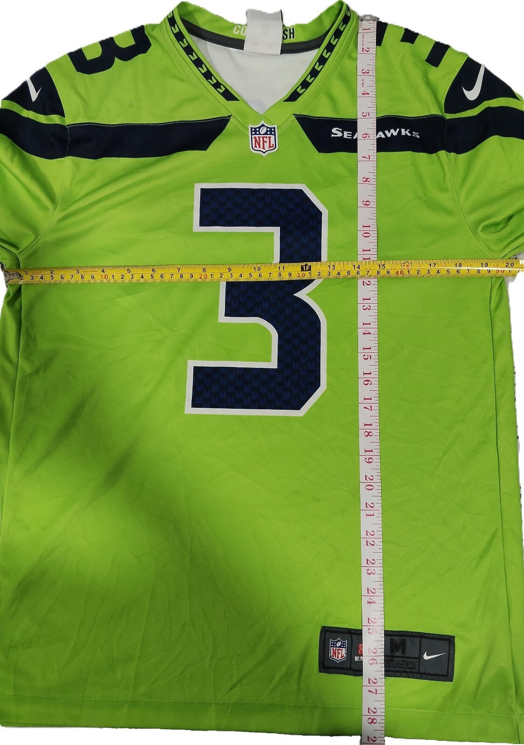 Nike NFL Seattle Seahawks Russell Wilson # 3 Color Rush Dri-FIT Jersey Unisex Medium Volt Green