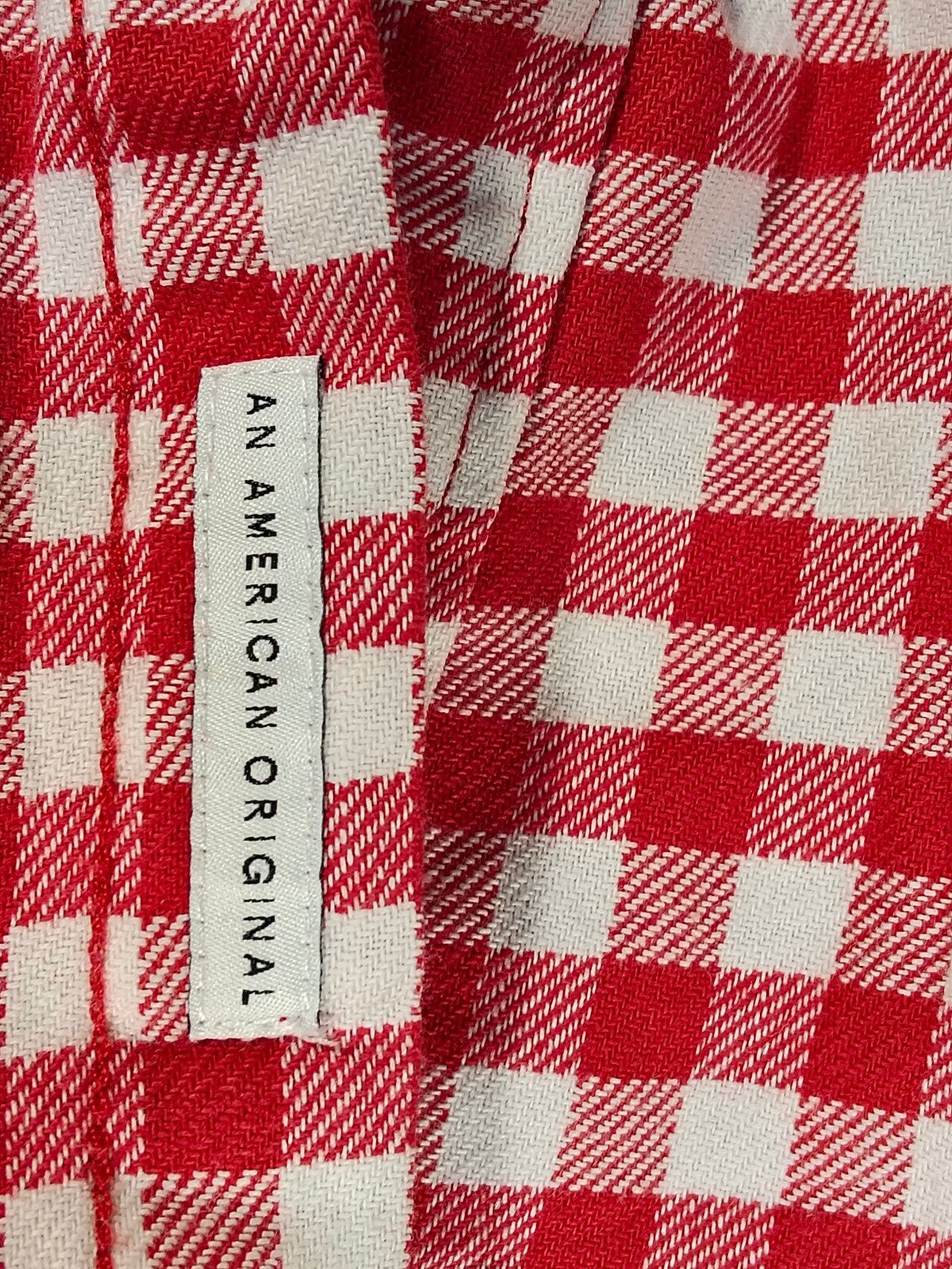 Tommy Hilfiger Denim Slim Fit Red White Gingham Check Shirt Men's Small