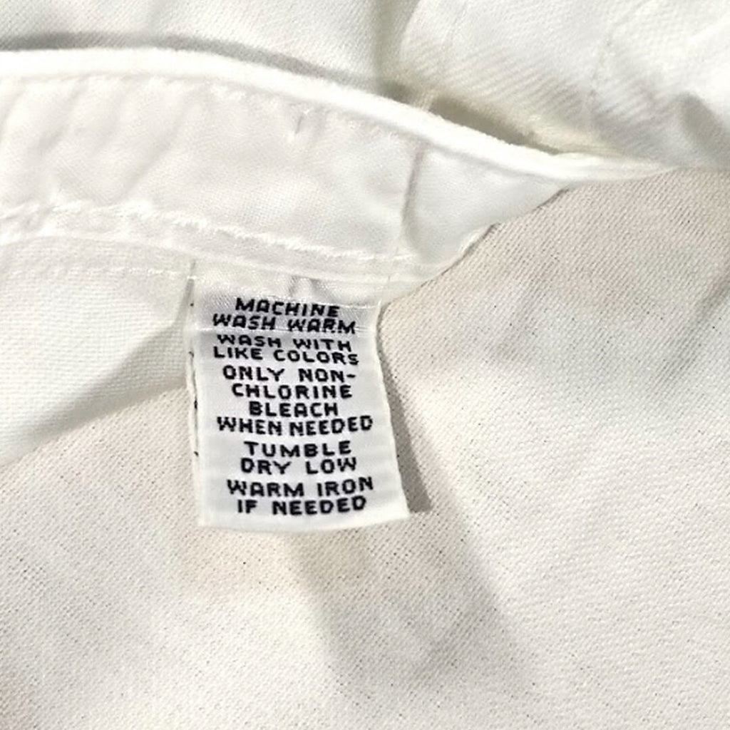 Vintage Polo Ralph Lauren Utility Shirt White Double Pocket Button Up Men's Medium