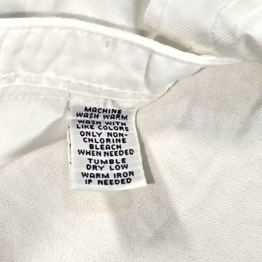 Vintage Polo Ralph Lauren Utility Shirt White Double Pocket Button Up Men's Medium