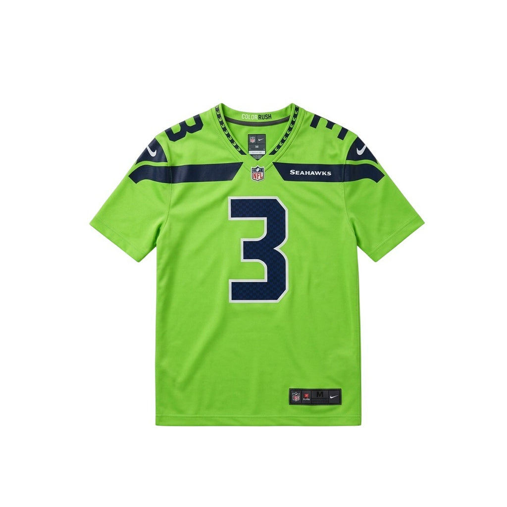 Nike NFL Seattle Seahawks Russell Wilson # 3 Color Rush Dri-FIT Jersey Unisex Medium Volt Green