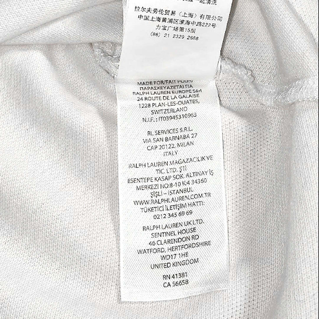 Polo Ralph Lauren Custom Slim Fit Big Pony Yacht Club Polo Shirt White Navy Men's L