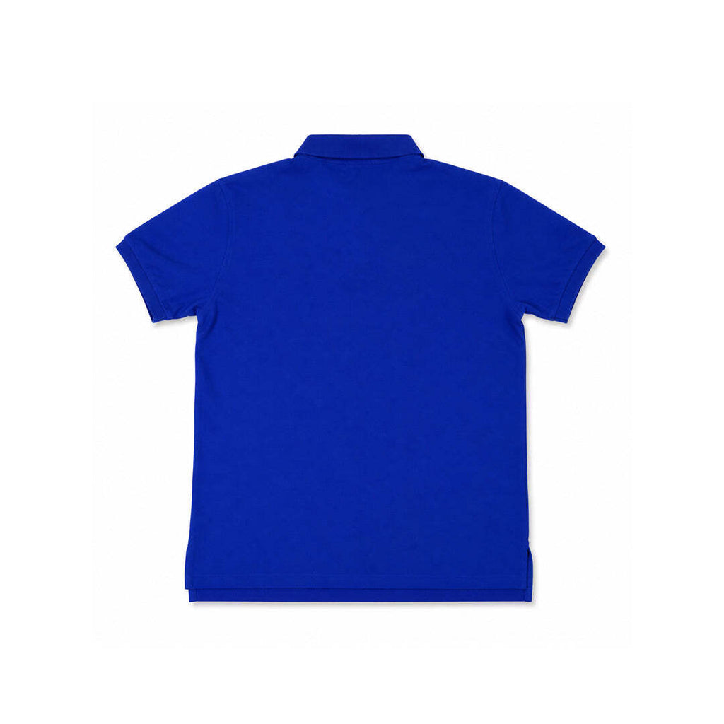 Unisex Polo Ralph Lauren Big Pony Custom Fit Blue Polo Shirt with Pink Logo