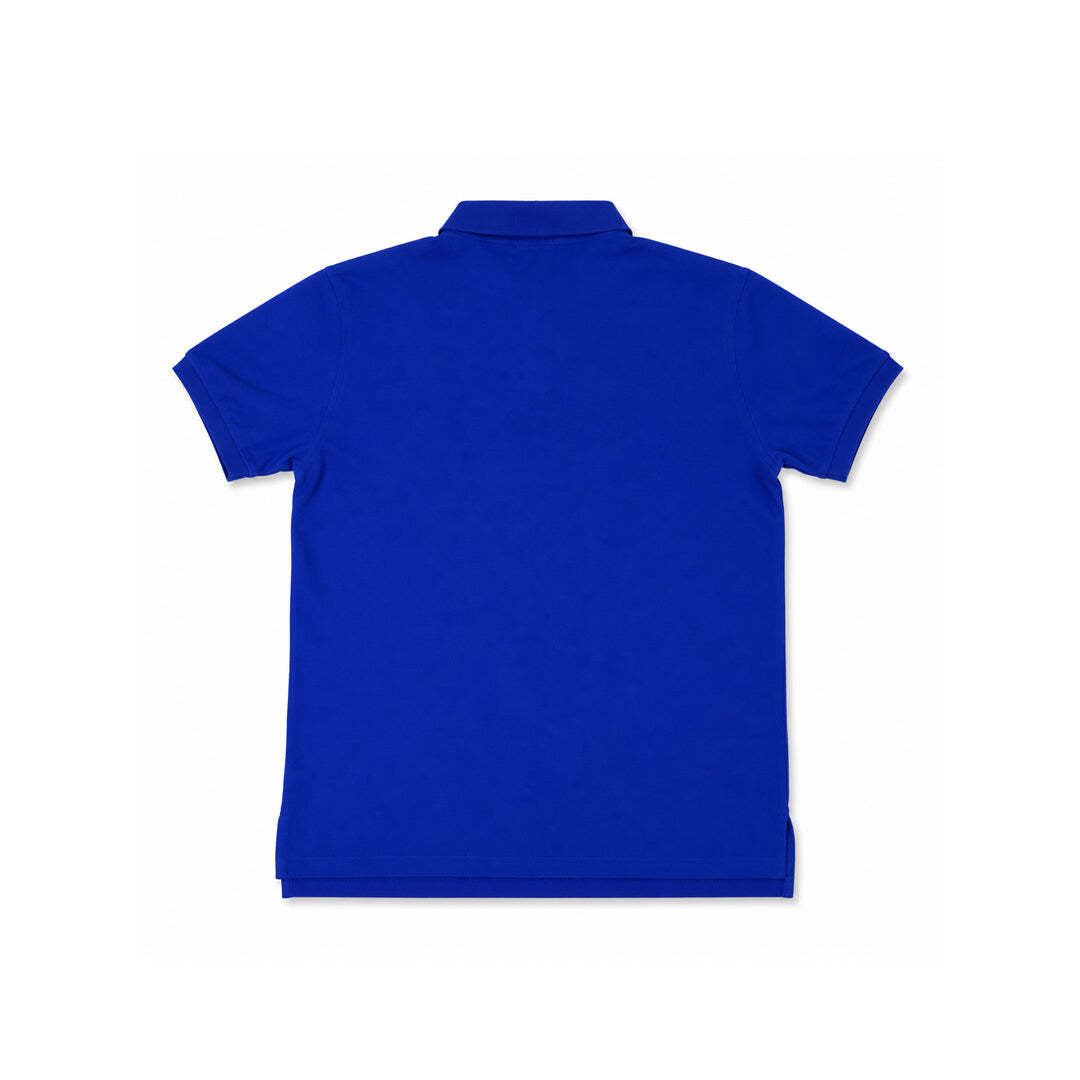 Unisex Polo Ralph Lauren Big Pony Custom Fit Blue Polo Shirt with Pink Logo