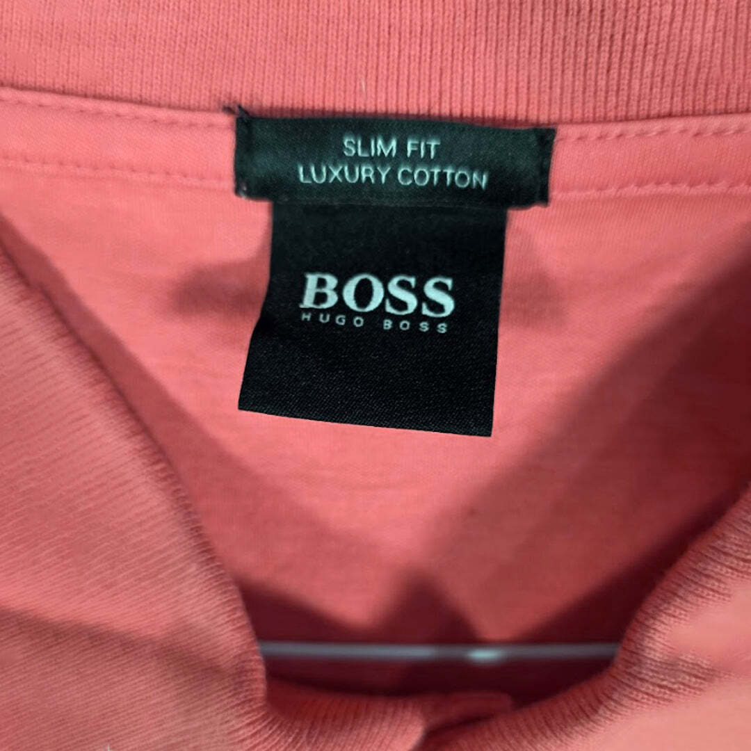 BOSS Hugo Boss Luxury Cotton Slim Fit Coral Pink Polo Shirt XXXL